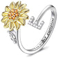 🌹 50% RABATT NU ! !🌹Justerbar Spinner Sunflower Alphabet Ring