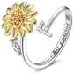 🌹 50% RABATT NU ! !🌹Justerbar Spinner Sunflower Alphabet Ring