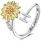 🌹 50% RABATT NU ! !🌹Justerbar Spinner Sunflower Alphabet Ring