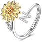 🌹 50% RABATT NU ! !🌹Justerbar Spinner Sunflower Alphabet Ring