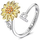 🌹 50% RABATT NU ! !🌹Justerbar Spinner Sunflower Alphabet Ring