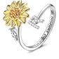 🌹 50% RABATT NU ! !🌹Justerbar Spinner Sunflower Alphabet Ring