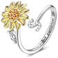 🌹 50% RABATT NU ! !🌹Justerbar Spinner Sunflower Alphabet Ring