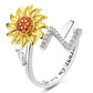 🌹 50% RABATT NU ! !🌹Justerbar Spinner Sunflower Alphabet Ring