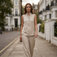 👗 50% RABATT – BEGRÄNSAD TID! Women's Minimalist Sleeveless Top & Wide‑Leg Pants Set – stand collar, relaxed fit & solid color – perfekt för vardag, kontor och semester 🌸✨