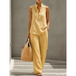 👗 50% RABATT – BEGRÄNSAD TID! Women's Minimalist Sleeveless Top & Wide‑Leg Pants Set – stand collar, relaxed fit & solid color – perfekt för vardag, kontor och semester 🌸✨
