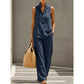 👗 50% RABATT – BEGRÄNSAD TID! Women's Minimalist Sleeveless Top & Wide‑Leg Pants Set – stand collar, relaxed fit & solid color – perfekt för vardag, kontor och semester 🌸✨