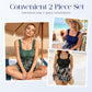 👙 50 % RABATT NU! 🌊 2-delad baddräktsset i stora storlekar med magformande effekt – rynkad front, diskret kjol & öppen rygg – perfekt för självförtroende vid poolen ☀️