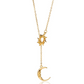 Elegant halsband med sol- och månhänge