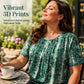 Löst sittande tunika-T-shirt med blommönster
