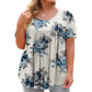 Löst sittande tunika-T-shirt med blommönster