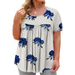 Löst sittande tunika-T-shirt med blommönster