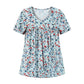 Löst sittande tunika-T-shirt med blommönster