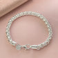 Elegant silverfärgat flätat vete-kedjehalsband