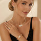 Elegant smyckesset med strass, 4 delar