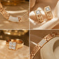 Elegant smyckesset med strass, 4 delar
