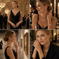 Elegant smyckesset med strass, 4 delar