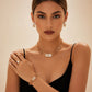 Elegant smyckesset med strass, 4 delar