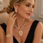 Elegant smyckesset med strass, 4 delar