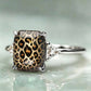Vintage-ring i koppar med leopardmönster