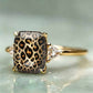 Vintage-ring i koppar med leopardmönster