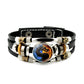 Armband i punkstil i flätat läder