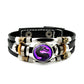 Armband i punkstil i flätat läder