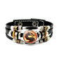 Armband i punkstil i flätat läder