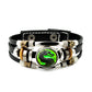 Armband i punkstil i flätat läder