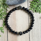 Elegant armband med svarta obsidianpärlor