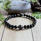 Elegant armband med svarta obsidianpärlor