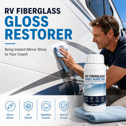 🎁 2026 Nya Ankomster 50% rabatt💥RV fiberglasskifte glansolja – UV-skydd, väderbeständig & spegelblank finish – perfekt för husbilar och båtar 🛡️