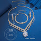 Elegant smyckeset med lotusmotiv och strass