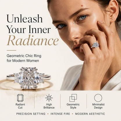 💍 BEGRÄNSAT ERBJUDANDE 50% RABATT! ✨ Elegant Fyrkantsslipad Zirkonring – Strålande Glans, Tidlös Lyx ✨