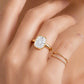 ✨ Ice-Cut-ring med kuddeformad infattning för kvinnor: elegant infattning, design som går att kombinera med andra ringar, tålig mot missfärgning, perfekt för vardagsbruk