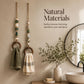 🌿 Dekorativ handdukshängare med pärlor och träring – naturlig bohemisk charm ✨