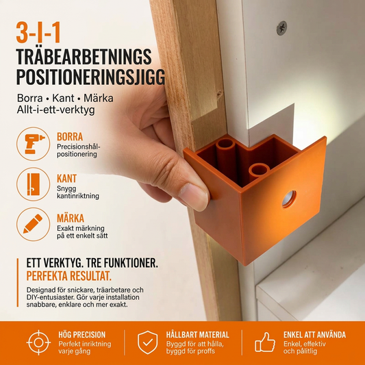 🚪 50 % RABATT NU! 📐 3-i-1 träbearbetningsmall – positionering, returfjäder & 20/23 mm borr- och trimverktyg ✨