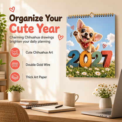 Chihuahua-väggkalender för 12 månader
