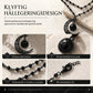 📿🖤50 % RABATT !! ✨Gothic mörk kristallpärlkedja med hängsmycke i legering med utskuren mån🌙