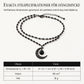 📿🖤50 % RABATT !! ✨Gothic mörk kristallpärlkedja med hängsmycke i legering med utskuren mån🌙