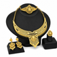 📢📢50 % RABATT !! ⏰24K guldpläterat bröllopssmyckeset – halsband, armband, ring och örhängen i indisk stil från Dubai för kvinnor