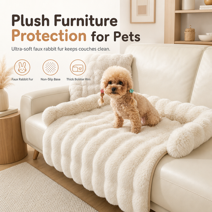 Thickened Warm Winter Pet Mat Soft Faux Rabbit Fur Non Slip Dog and Cat Bed Cushion 75x75cm
