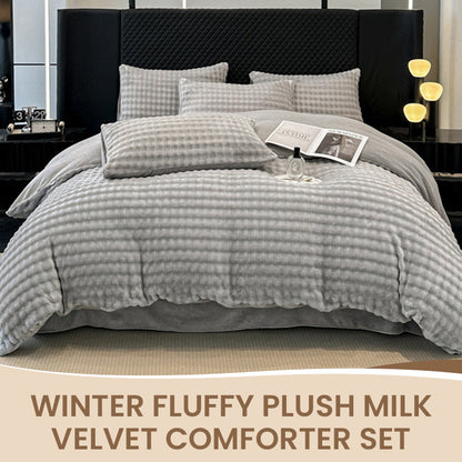 🛏️ 50 % RABATT NU! ✨ Vinterfluffigt mjölkvelour-sängklädesset – ultramjukt termiskt design med modernt broderi för mysiga sängkläder 🏠❄️