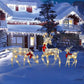 🎀 50% RABATT!✨LED-julrenset med rosett –🎁dekorativ renfamilj för inom- och utomhusbruk