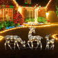 🎀 50% RABATT!✨LED-julrenset med rosett –🎁dekorativ renfamilj för inom- och utomhusbruk