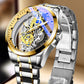 ⌚ 50 % RABATT NU! 💎 Lyxig skeleton herrklocka med synligt urverk & tourbillon-effekt – vattentät & självlysande 🌙