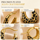 ⏳Limited-time 50% off⏰Vintage Leopard Print U Shaped Huggie Hoop Earrings👂🐆📿