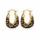 ⏳Limited-time 50% off⏰Vintage Leopard Print U Shaped Huggie Hoop Earrings👂🐆📿