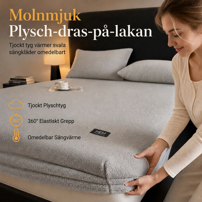 Tjockt varmt fleece-påslakan i enfärgad design, mjuk madrassöverdrag för vintern