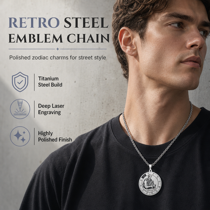 🌌 Roterande stjärntecken-halsband i rostfritt titanstål – 12 zodiakmedaljonger ✨♌